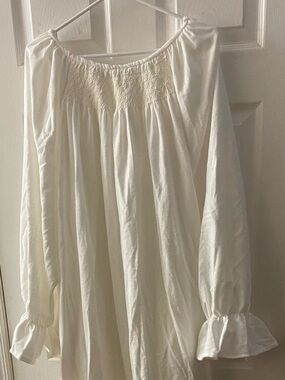 Smocked Flannel Nightgown - Tall